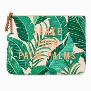 Stella & Dot "All In" Pouch--Shake Palm Palms
